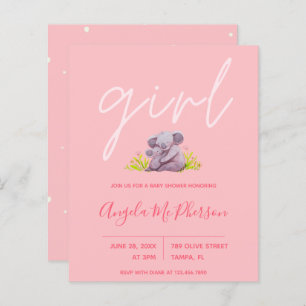 Budget   Cute Watercolor Koala Baby Shower Invite