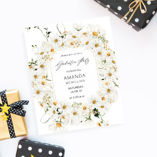 Budget Daisy White Floral Graduation Party Flyer