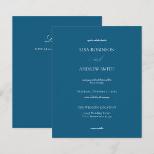 Budget Dark Blue Calligraphy Wedding