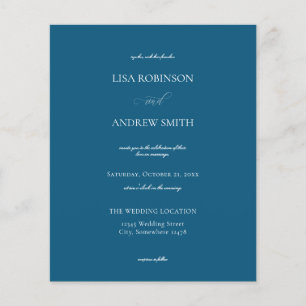 Budget Dark Blue Calligraphy Wedding Flyer