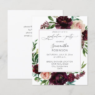 Budget Dark Burgundy& Pink Floral Graduation Party