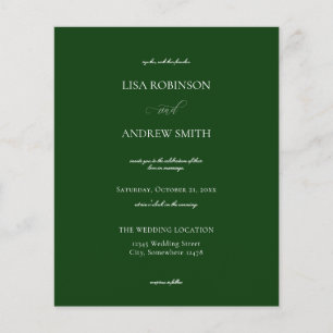 Budget Dark Green Calligraphy Wedding Flyer