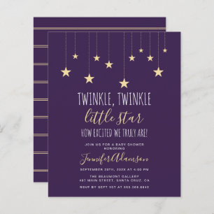 Budget Dark Purple Twinkle Little Star Baby Shower