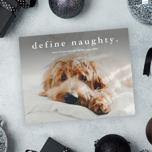 Budget Define Naughty Funny Pet Christmas Card