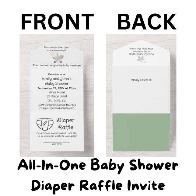 BUDGET Diaper Raffle All In One Baby Shower Invite (Creator Uploaded)