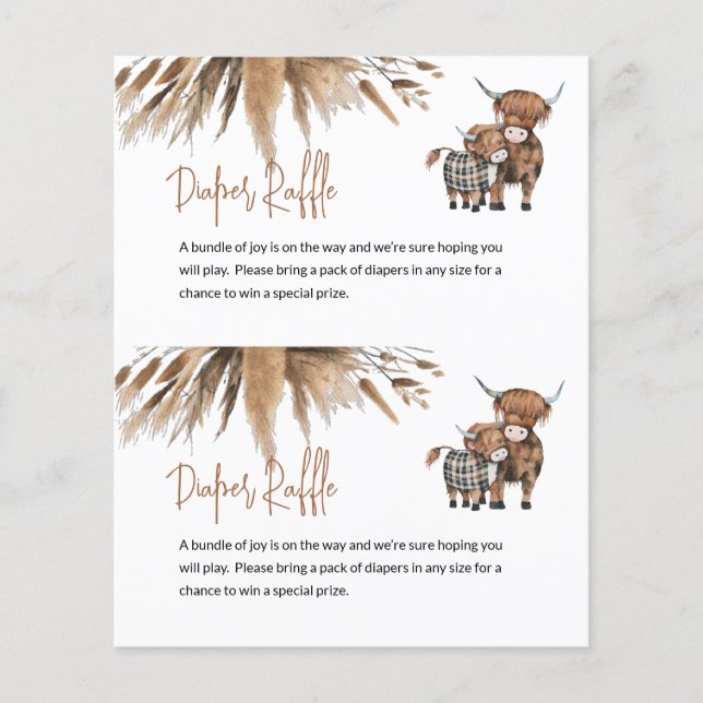 Budget Diaper Raffle Cow Farm Card Centre Cut (Front)