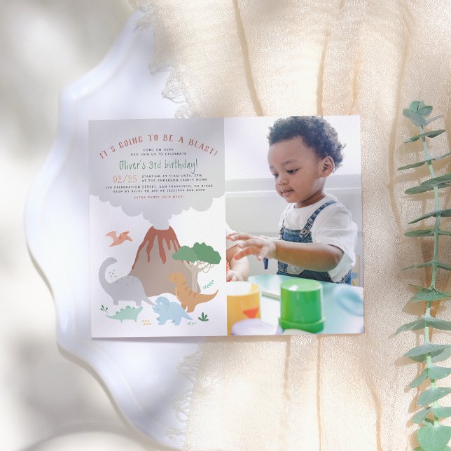 Budget Dinosaur & Volcano Boy Photo Birthday Party (Creator Uploaded)