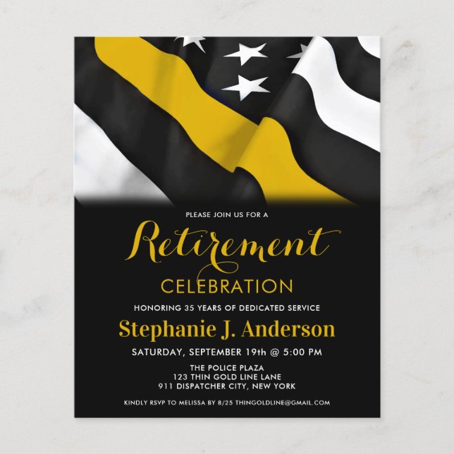 Budget Dispatcher Thin Gold Line Flag Retirement (Front)