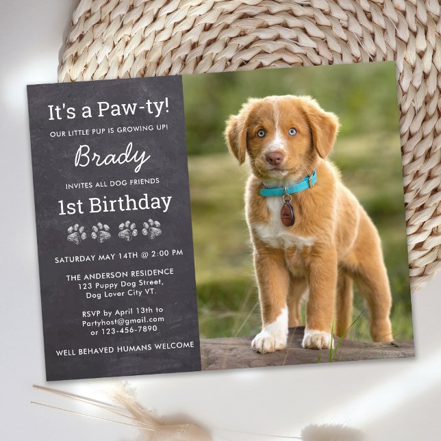 Budget Dog Birthday Custom Puppy Photo Invitation (Creator Uploaded)
