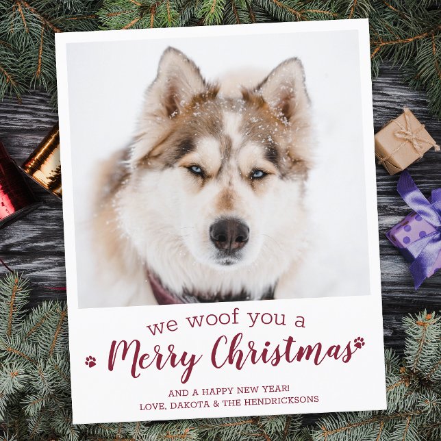Budget Dog Pet Photo Merry Christmas Holiday Card (Creator Uploaded)