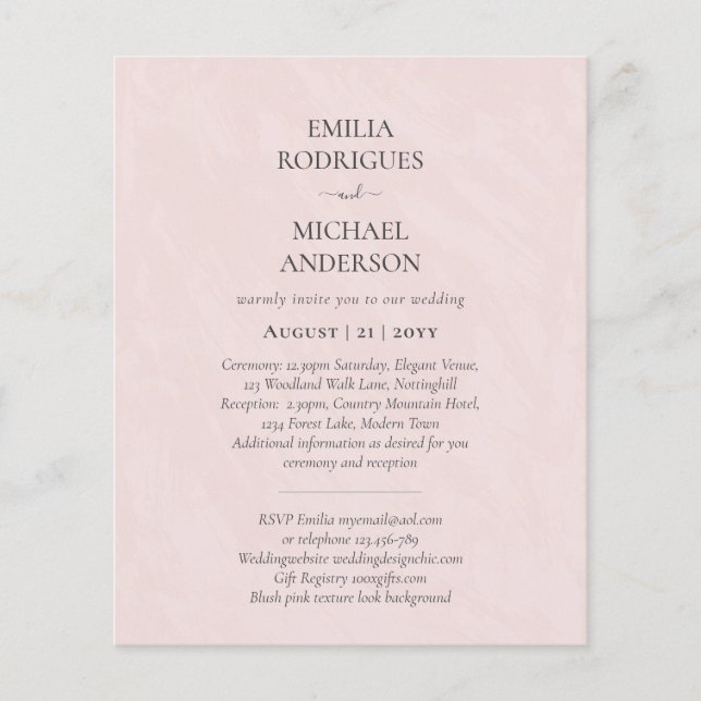 BUDGET Double-Sided BILINGUAL Spanish Boda Wedding Flyer (Front)