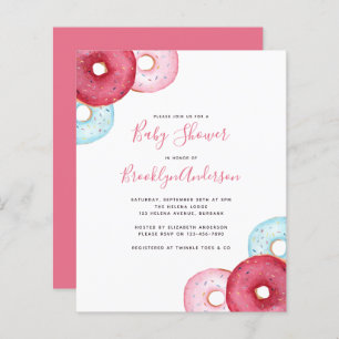 BUDGET Doughnuts Baby Shower Invitation