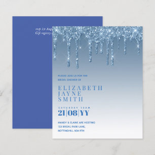 BUDGET Dripping Glitter Bridal Shower Invitations