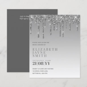BUDGET Dripping Glitter Bridal Shower Invitations