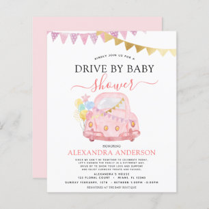 Budget Drive By Baby Shower Blush Pink