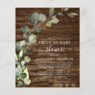Budget Drive By Baby Shower Greenery Eucalyptus