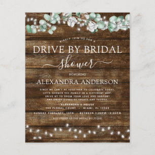 Budget Drive by Bridal Shower Eucalyptus Rustic