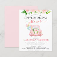 Budget Drive By Bridal Shower Floral Blush Pink