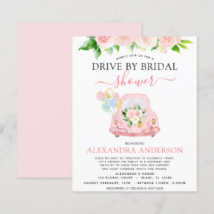 Budget Drive By Bridal Shower Floral Blush Pink