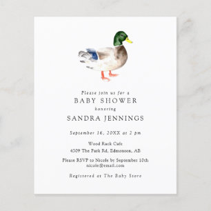 Budget Duck Baby Shower 2-sided Registry QR Code