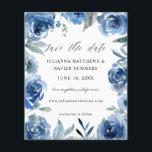 Budget Dusty Blue & Blue Floral Save the Date Flyer<br><div class="desc">******* MATTE PAPER IS THIN. UPGRADE FOR A THICKER PAPER. NO ENVELOPES INCLUDED. FOR CARD STOCK, THICKER CARDS, CHECK OUT THE LINK BELOW. CARD STOCK, THICKER CARDS HAVE AN OPTION FOR ENVELOPES OR INCLUDES THEM******** No envelopes, paper flyer version. Save money on formal invitations with this paper invitation. Get your...</div>