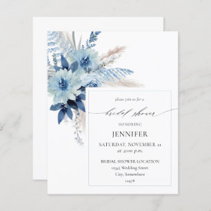 Budget Dusty Blue Boho Floral Bridal Shower 2