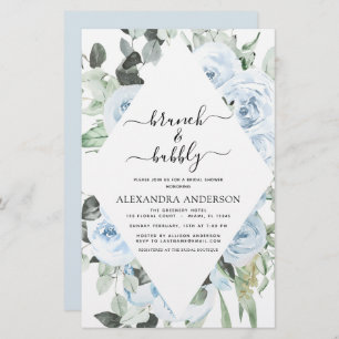 Budget Dusty Blue Brunch & Bubbly Bridal Shower