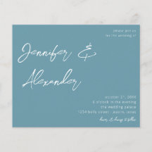 Budget Dusty Blue Calligraphy Photo Wedding V2