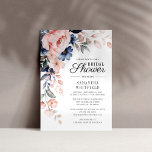 Budget Dusty Blue Floral Bridal Shower Invitation Stationery<br><div class="desc">Announce upcoming bridal shower with a modern pink indigo blue watercolor invitation card the bride to be and the guests would love. Featuring beautiful botanical watercolor bloom and modern typography you can easily customize. Simply add the shower details or add extra information by clicking the customize it button to further...</div>