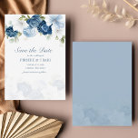 Budget Dusty Blue Floral Eucalyptus Save The Date<br><div class="desc">Elegant floral watercolor dusty blue,  white,  and navy floral bouquet wedding save the date card. The card features a script "Save the Date",  that can be changed to a font type of your choice that are available here when you click the "Personalise" button.</div>