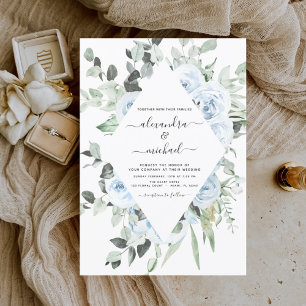Budget Dusty Blue Floral Greenery Wedding