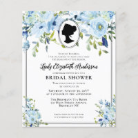 Budget Dusty Blue Floral Regency Era Bridal Shower