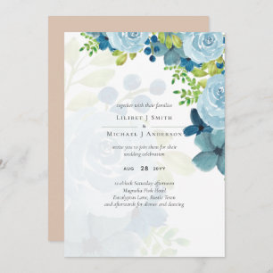 Budget Dusty Blue Floral Wedding