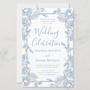 Budget Dusty Blue Floral Wedding Celebration