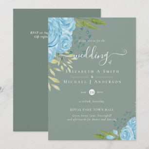BUDGET Dusty Blue Flowers Lime Wedding