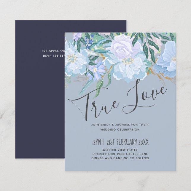 Budget DUSTY BLUE Foliage Wedding (Front/Back)
