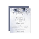 Budget Dusty Blue Navy Floral Bridal Brunch Invite