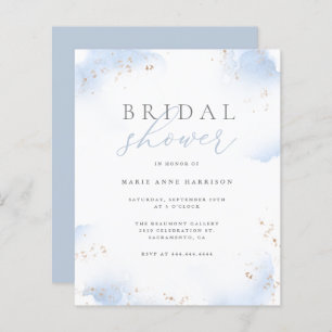 Budget Dusty Blue Ombre Gold Dust Bridal Shower