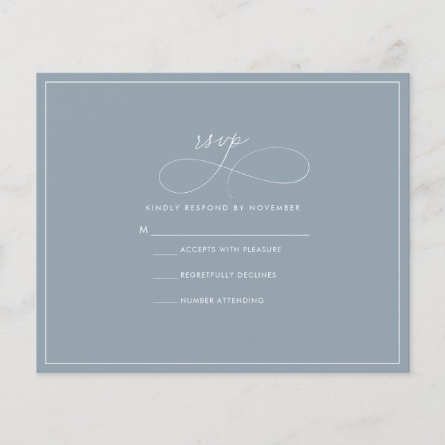 Budget Dusty Blue RSVP Flyer (Front)
