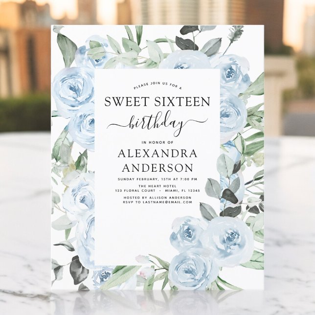 Budget Dusty Blue Sweet Sixteen Birthday Party (Creator Uploaded)