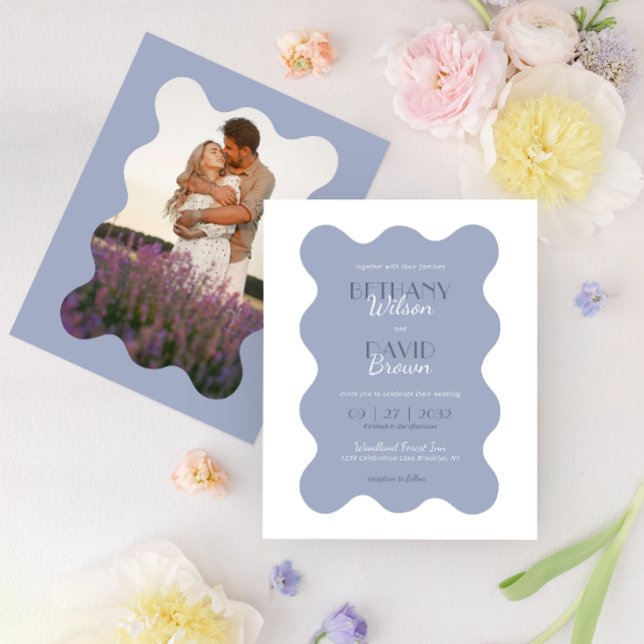 BUDGET Dusty Blue Wave Scallop Photo Wedding (Creator Uploaded)