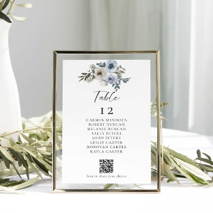 Budget Dusty Blue Wedding Table QR code