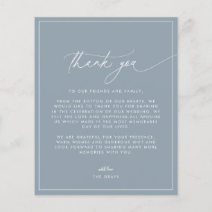 Budget Dusty Blue Wedding Thank You Card