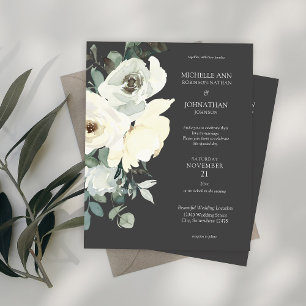 Budget Dusty Blue & White on Grey Floral Wedding