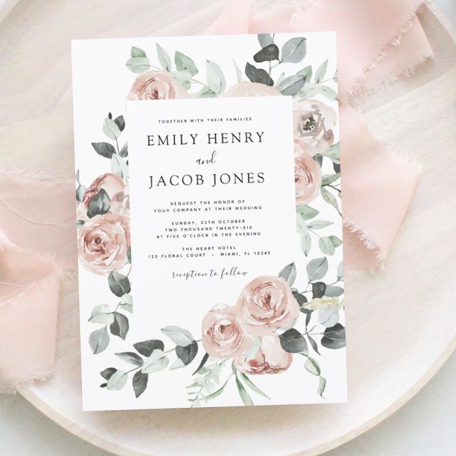 Budget Dusty Pink Floral Eucalyptus Wedding (Creator Uploaded)