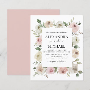 Budget Dusty Pink Floral Eucalyptus Wedding