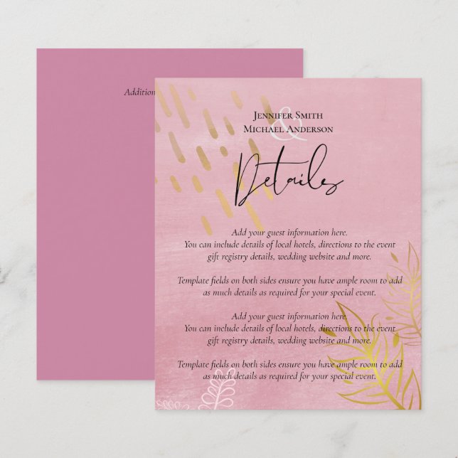 BUDGET Dusty Pink Gold Wedding (Front/Back)