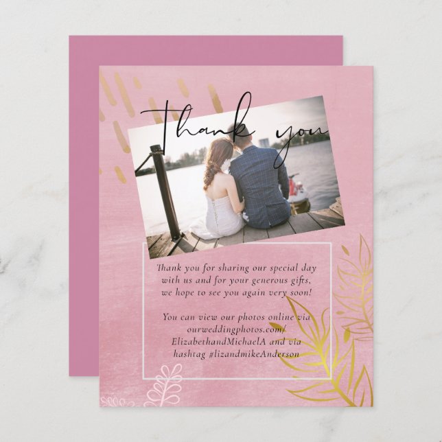 BUDGET Dusty Pink Gold Wedding (Front/Back)