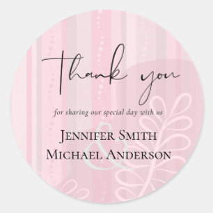 Budget Dusty Pink Modern Abstract Wedding Classic Round Sticker