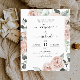 Budget Dusty Pink Sage Floral Wedding